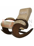 Leather Seat Rocking Chair Biege