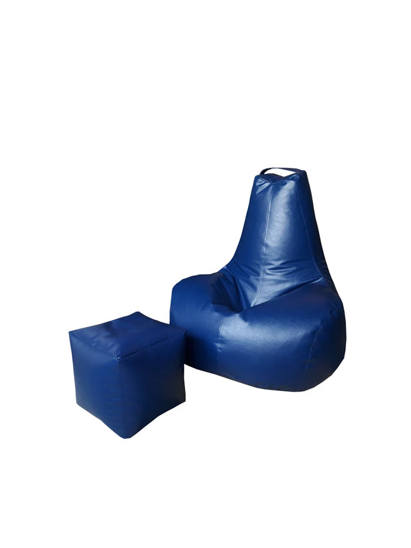 Longchair with Footrest - Blue