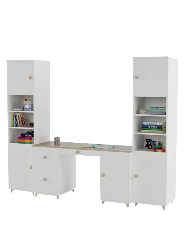 Salina Study Table in Frosty White