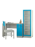 Adelmis Study Desk, Chair and Bookshelf Set In Azure Blue Finish - Urban Galleria