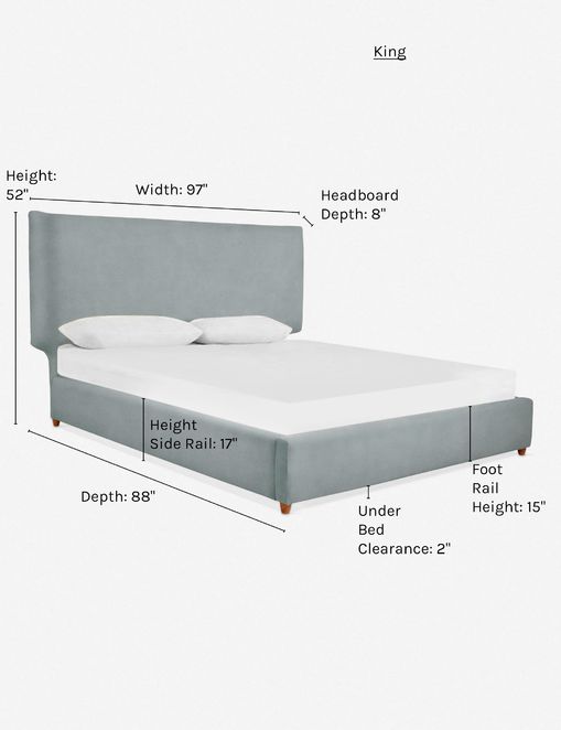 Melanie Upholstered Bed (Grey)