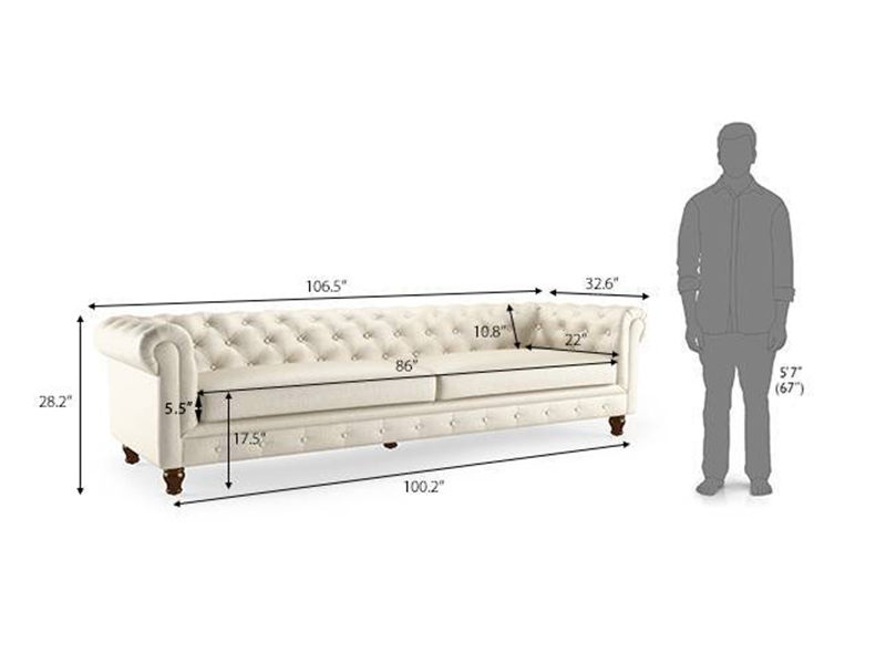 Valerie 4 Seater Sofa - Saphire Blue